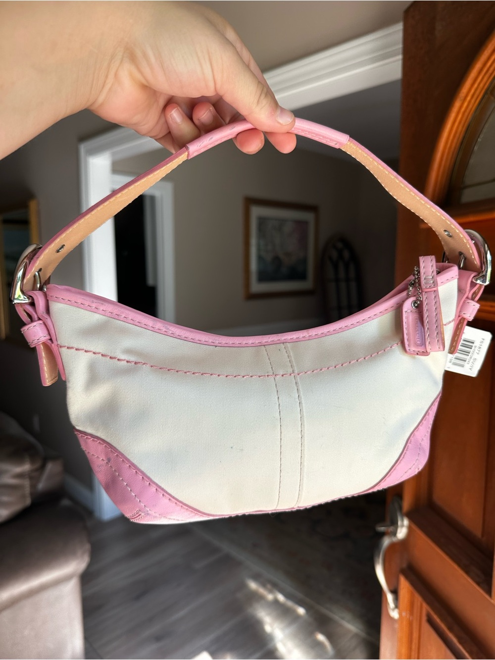 Coach Pink and White small hobo bag y2k - Picture 2 of 7